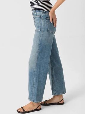 Citizens Of Humanity Light Blue Wide-Leg Button-Fly Jeans